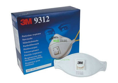 3M™ 9312 Pormaszk - Szelepes, Paneles részecskeszűrő (FFP1)