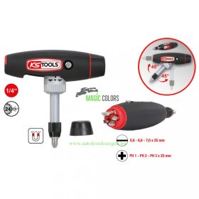 1/4" T-fogantyús racsnis bitcsavarhúzó, 7 részes