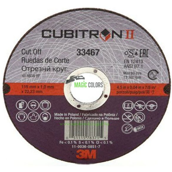 3M Cubitron II Vágókorong (115 X 22,23 mm)
