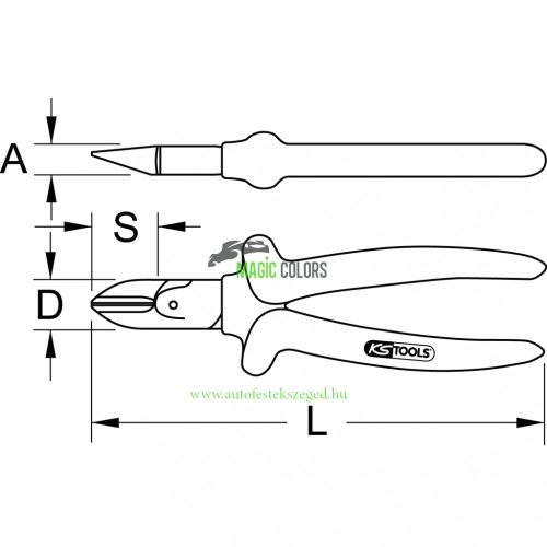  KS-TOOLS ERGOTORQUE Hajlított oldalvágó