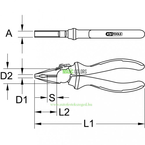 KS-TOOLS ERGOTORQUE Kombinált fogó, 200mm