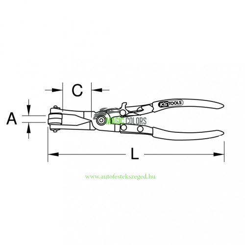 KS-TOOLS Csőbilincsfogó, hajl., 220mm