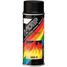 MOTIP Hőálló festék spray - Fekete 650°C (400ml)