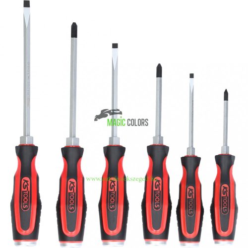 ERGOTORQUEmax ütősapkás csavarhúzó készletben, 6 részes, hornyos, PZ