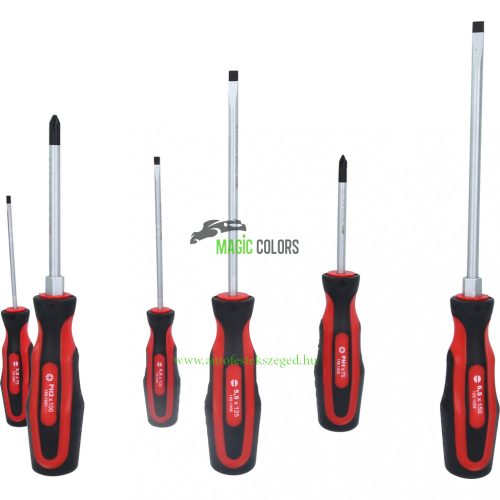 ERGOTORQUEplus Csavarhúzó készlet, 6 db-os, lapos, PH