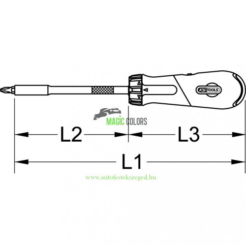 1/4" Revolver racsnis bites csavarhúzó, 7 részes