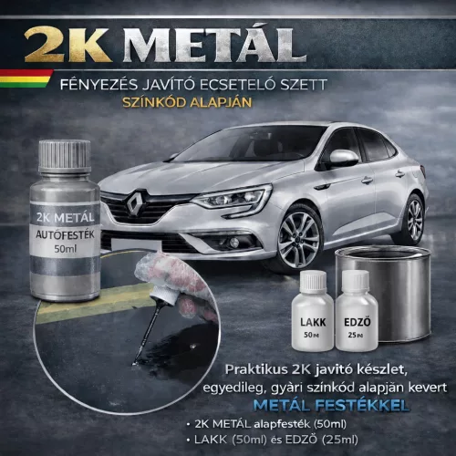 2K Fényezés Javító Autófesték Stift - Színkód Alapján (METÁL színek)