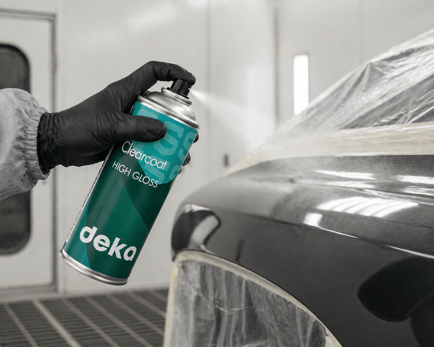 Aplicare DEKA Clearcoat High Gloss pe suprafață auto