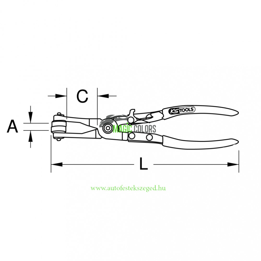 KS-TOOLS Csőbilincsfogó, hajl., 220mm